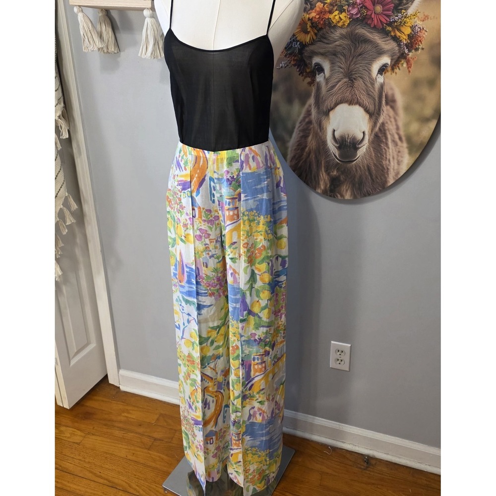 Ralph Lauren Purple Label Saunders Print Linen Voile Pant Womens 12 Artist $1990